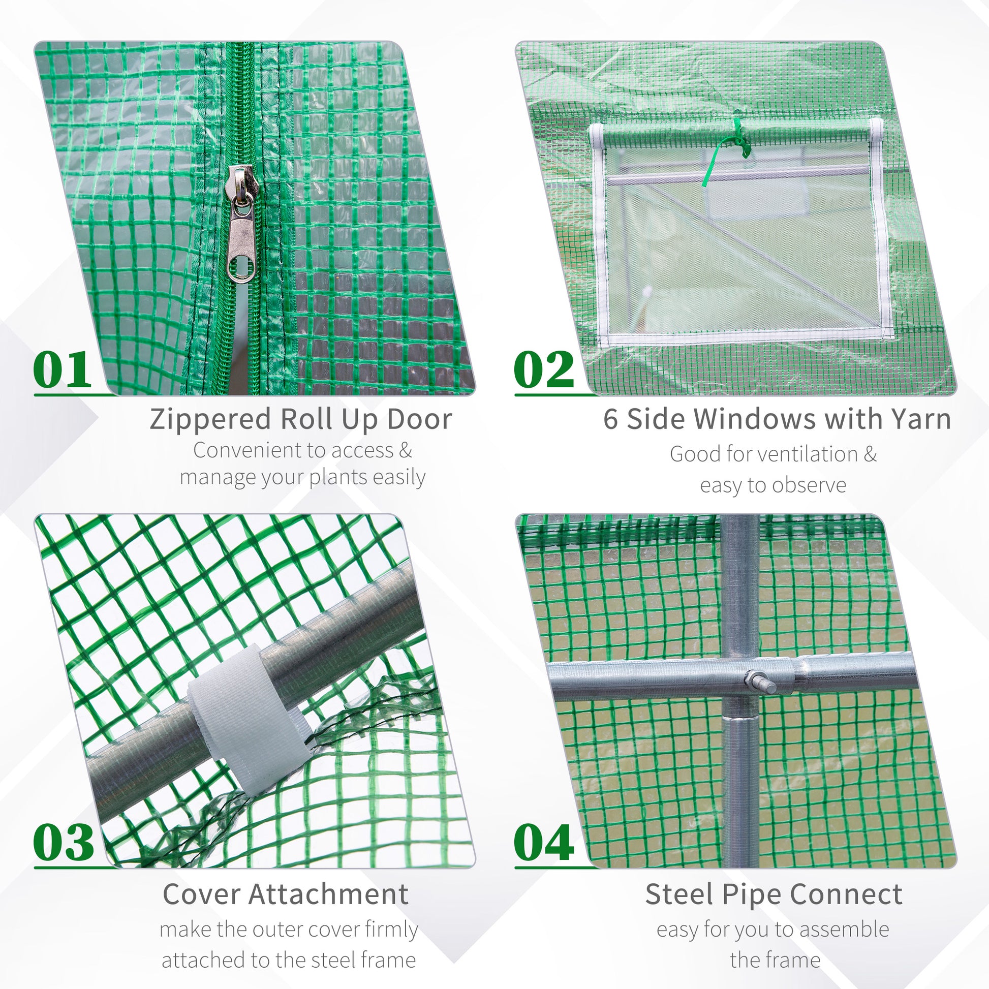 Outdoor Greenhouse Walk-In Greenhouse Portable Greenhouse Canada Garden Plant Flower Seed Greenhouse W/ Premium Steel Fr