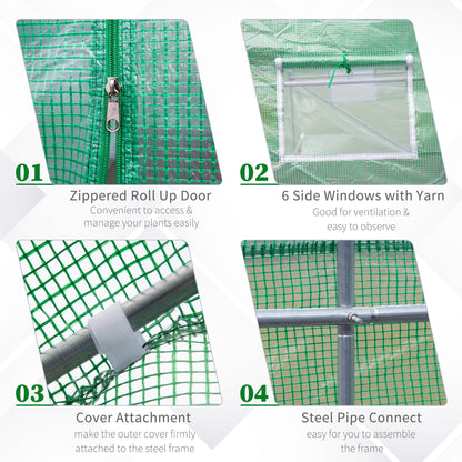 Outdoor Greenhouse Walk-In Greenhouse Portable Greenhouse Canada Garden Plant Flower Seed Greenhouse W/ Premium Steel Fr