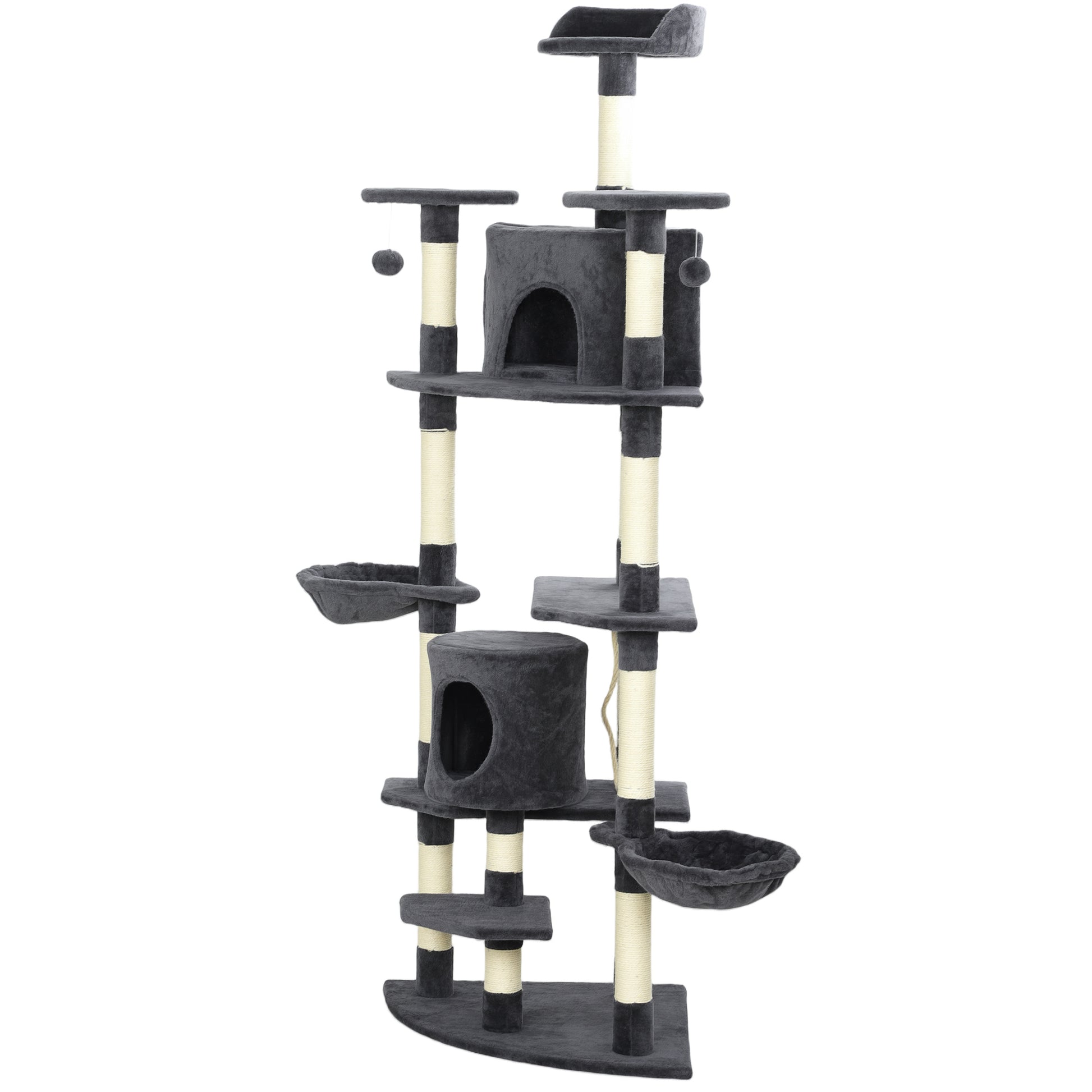 79" Scratching Kitten Tree Condo Kitten Scratch Activity Center Toys Dark Grey