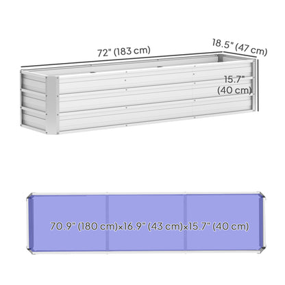 6' x 1.5' x 1.3' Galvanized Raised Garden Bed, Elevated Large Metal Planter Box w/ Install Gloves for Backyard, Patio to