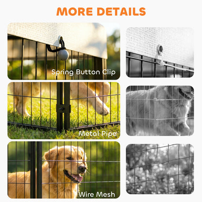 Outdoor Dog Kennel with Roof, 8' x 4' x 6' Heavy Duty Welded Wire Dog Playpen Enclosure with Escape-proof Lock