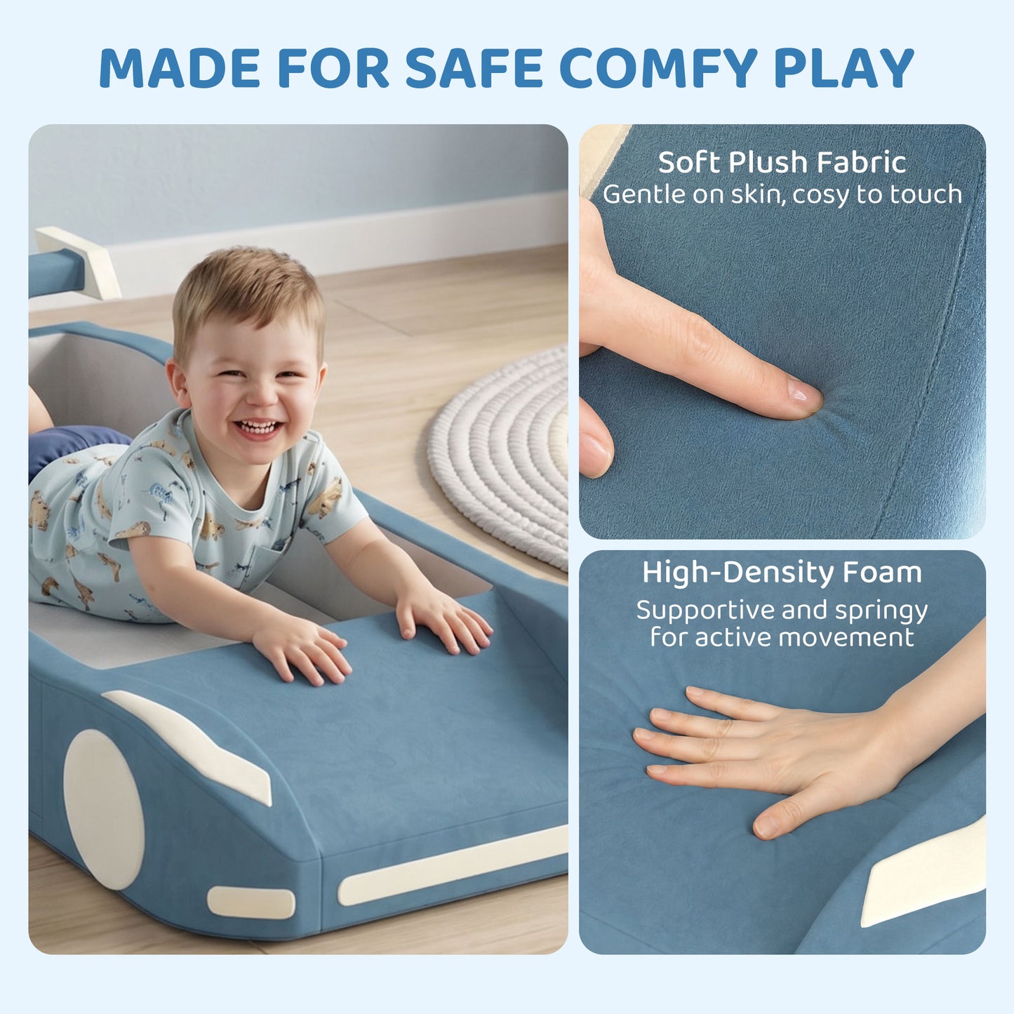 Qaba Climbing Toys for Toddlers, Foam Climbing Block Convert to Ball Pit or Toddler Bed for Gross Motor, 18-72 Months, B