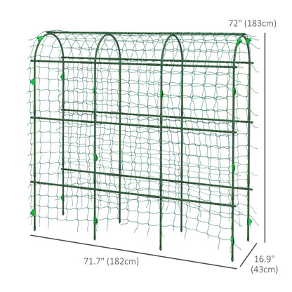 Metal Garden Trellis, Arch Trellis for Climbing Plants Outdoor, A-Frame, with Climbing Net, 17" x 72" x 72"
