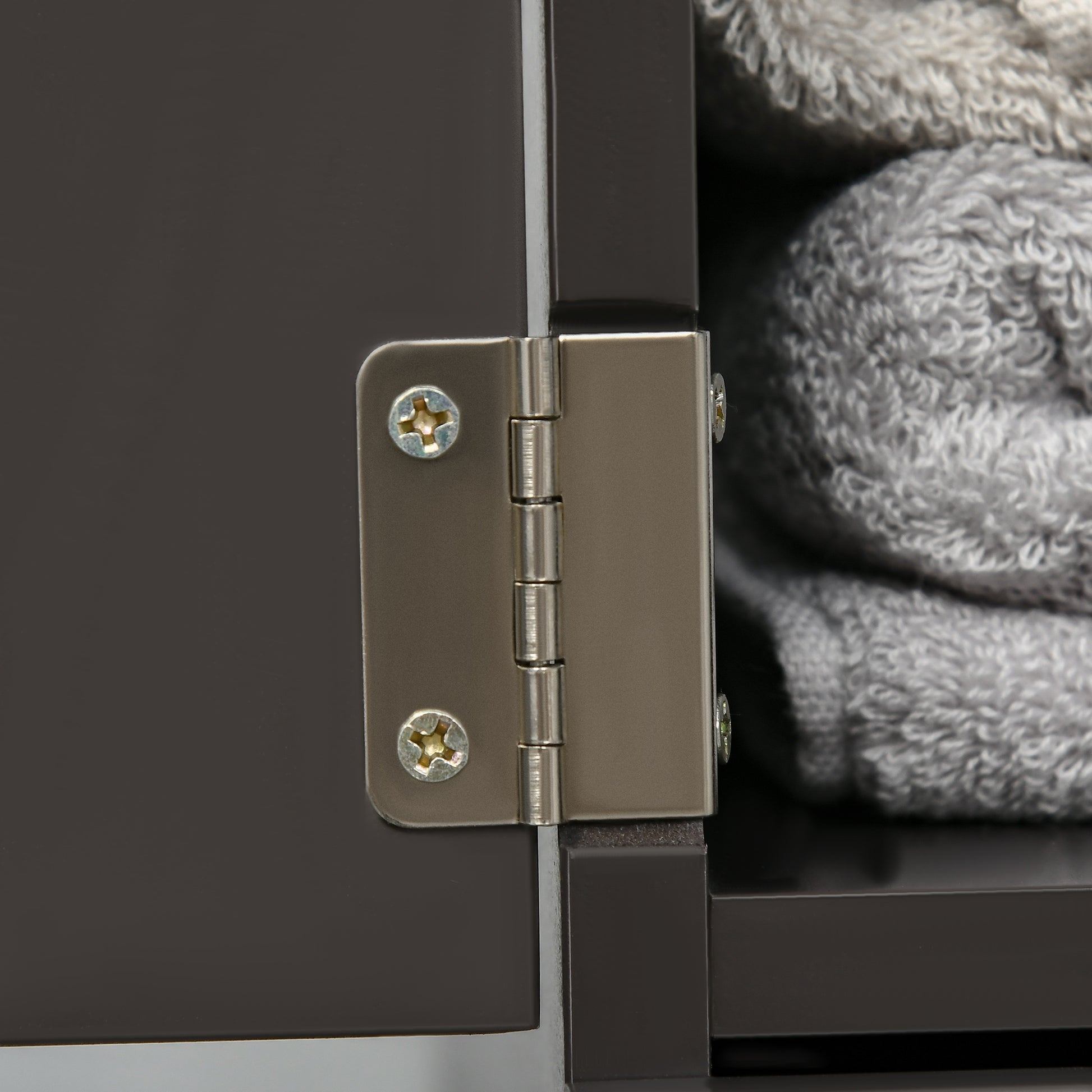 Tall Bathroom Storage Cabinet, Narrow Bathroom Cabinet with Drawers and Open Shelves for Small Spaces, Brown