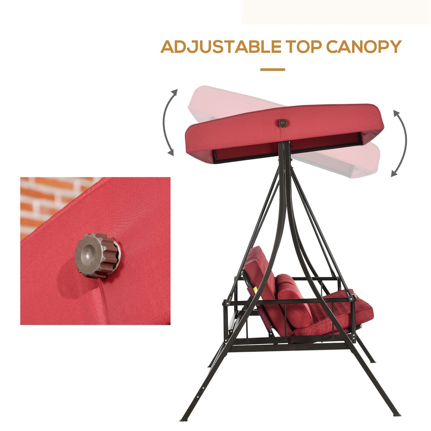 3 Person Porch Swing Bed, 2-in-1 Convertible Outdoor Patio Swing Chair Bench Hammock with Adjustable Canopy, Cushions, P