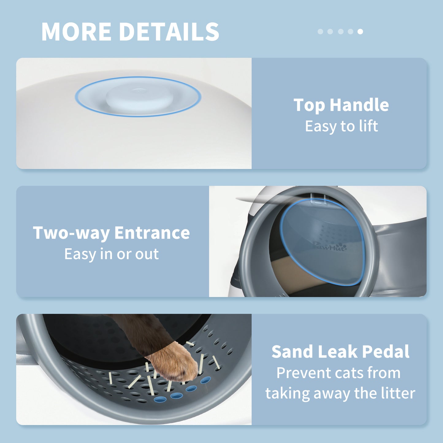 Foldable Large Cat Litter Box with Lid, Covered Kitten Litter Box w/ Automatic Cat Litter-Proof Sides, Deodorization, Ea