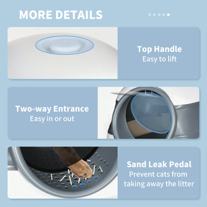 Foldable Large Cat Litter Box with Lid, Covered Kitten Litter Box w/ Automatic Cat Litter-Proof Sides, Deodorization, Ea
