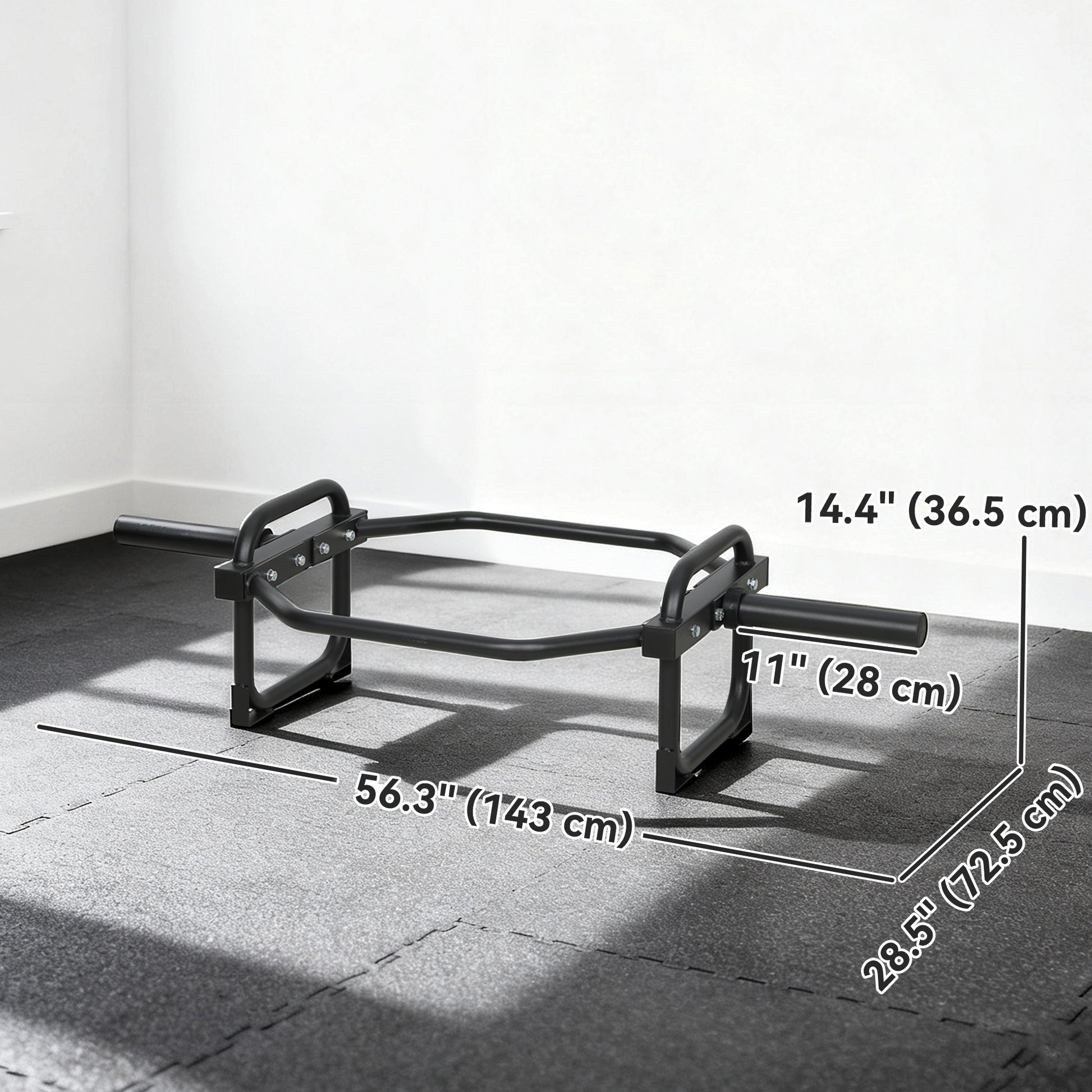 Soozier Trap Bar, Olympic Deadlifting Bar, 2" Hex Barbell Bar for Deadlifts and Shrugs, 660 lbs Capacity, Black