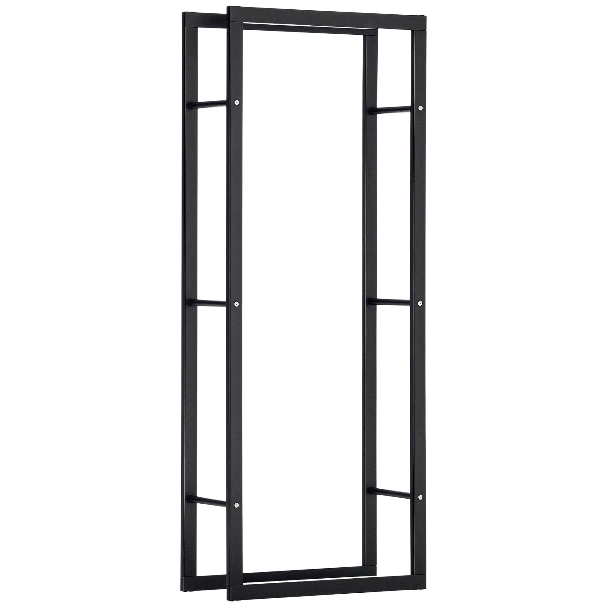 23.6" x 9.8" x 59.1" Firewood Rack Outdoor, Log Holder Fireplace Storage Rack with Handles and 220 lbs. Weight Capacity,