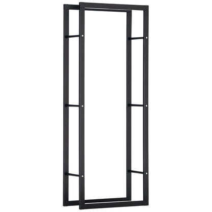23.6" x 9.8" x 59.1" Firewood Rack Outdoor, Log Holder Fireplace Storage Rack with Handles and 220 lbs. Weight Capacity,