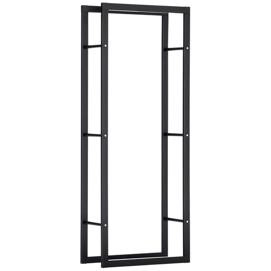23.6" x 9.8" x 59.1" Firewood Rack Outdoor, Log Holder Fireplace Storage Rack with Handles and 220 lbs. Weight Capacity,