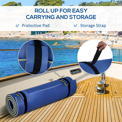 10' x 5' Roll-Up Pool Float Pad for Lakes, Oceans, & Pools, Water Mat for Playing, Relaxing & Recreation, Blue