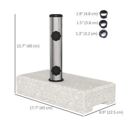 55 lbs Half Granite Parasol Base, Outdoor Umbrella Stand Weight for 1.3", 1.5", 1.9" Umbrella Poles, Grey