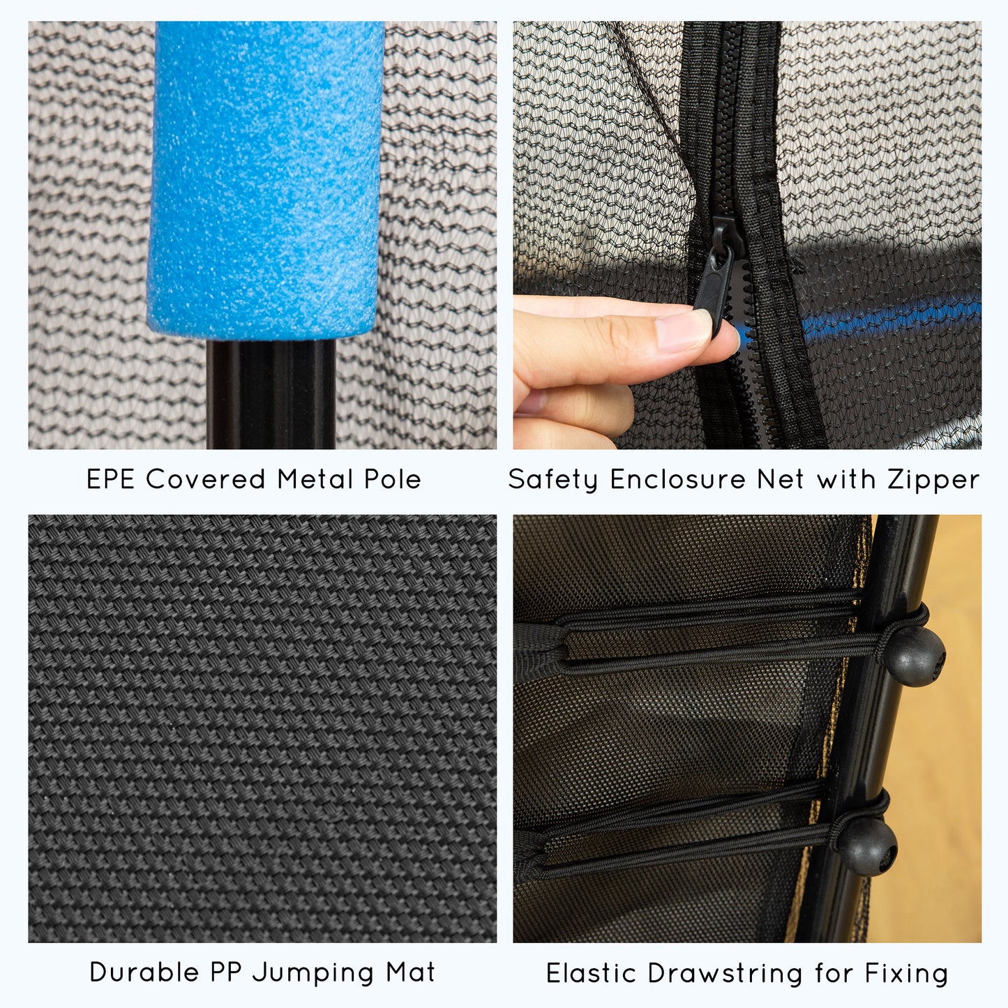 Soozier 63" Kids Trampoline Mini Indoor Bouncer Jumper with Enclosure Net Elastic Thick Padded Pole Gift for Child Toddl