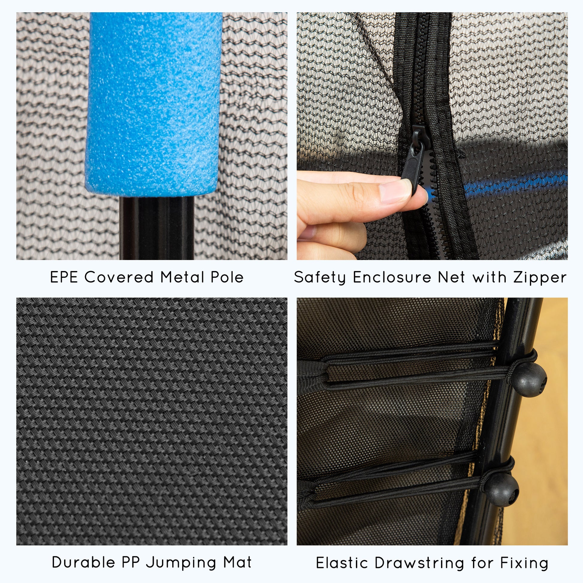 Soozier 63" Kids Trampoline Mini Indoor Bouncer Jumper with Enclosure Net Elastic Thick Padded Pole Gift for Child Toddl