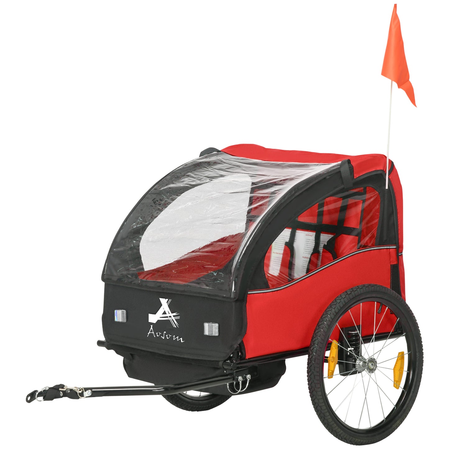 VarietyKart 2 Seat Bike Trailer for Kids, Baby Stroller with Storage Bag, 5 Point Harness, Bicycle Trailer with 20" Whee