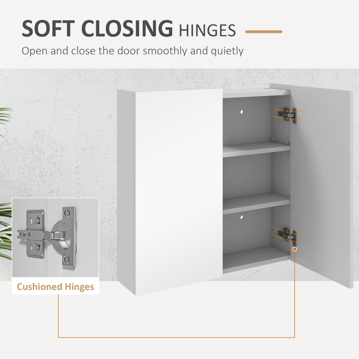 24" x 24" Medicine Cabinet, Wall Mounted Bathroom Mirror Cabinet with Mirrored Doors, Adjustable Shelves and Soft Close 