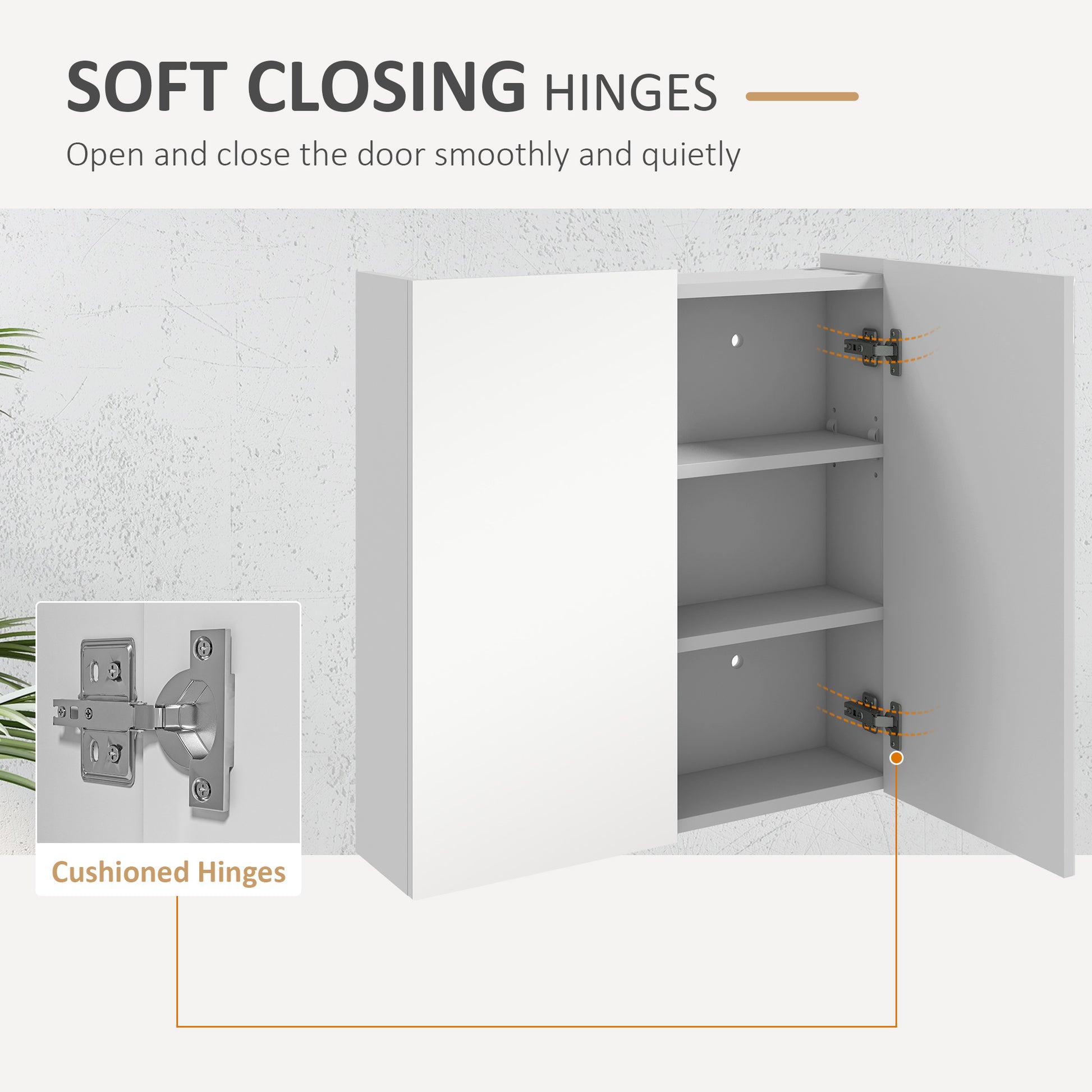 24" x 24" Medicine Cabinet, Wall Mounted Bathroom Mirror Cabinet with Mirrored Doors, Adjustable Shelves and Soft Close 