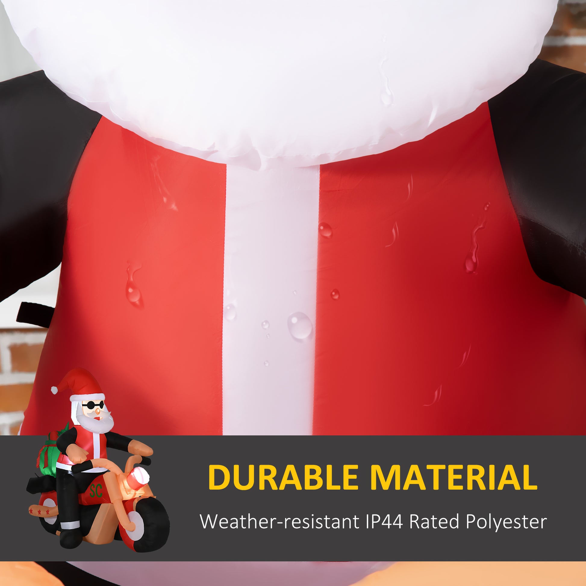 5.5' H Christmas Holiday Yard Inflatable Outdoor, Light Up LED Decoration, Santa Claus Riding a Motorcycle