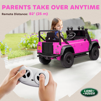 Qaba Land Rover Licensed Kids Ride on Truck with Remote Control, Spring Suspension, LED Lights, 3 Speed for Ages 3-5, Pi
