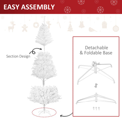 7ft White Christmas Tree Artificial Christmas Tree with 1230 Branch Tips and Metal Stand