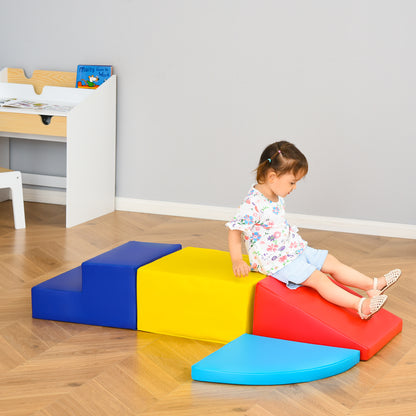 Qaba Crawl and Climb Foam Play Set Toddler Nugget 4 Pieces Lightweight Interactive Set for Climbing, Crawling, Sliding P
