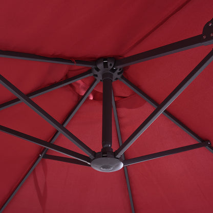 15ft Double-sided Patio Umbrella with Twin Canopy, Extra Large Outdoor Parasol with Crank for Pool, Deck, Market, Wine R
