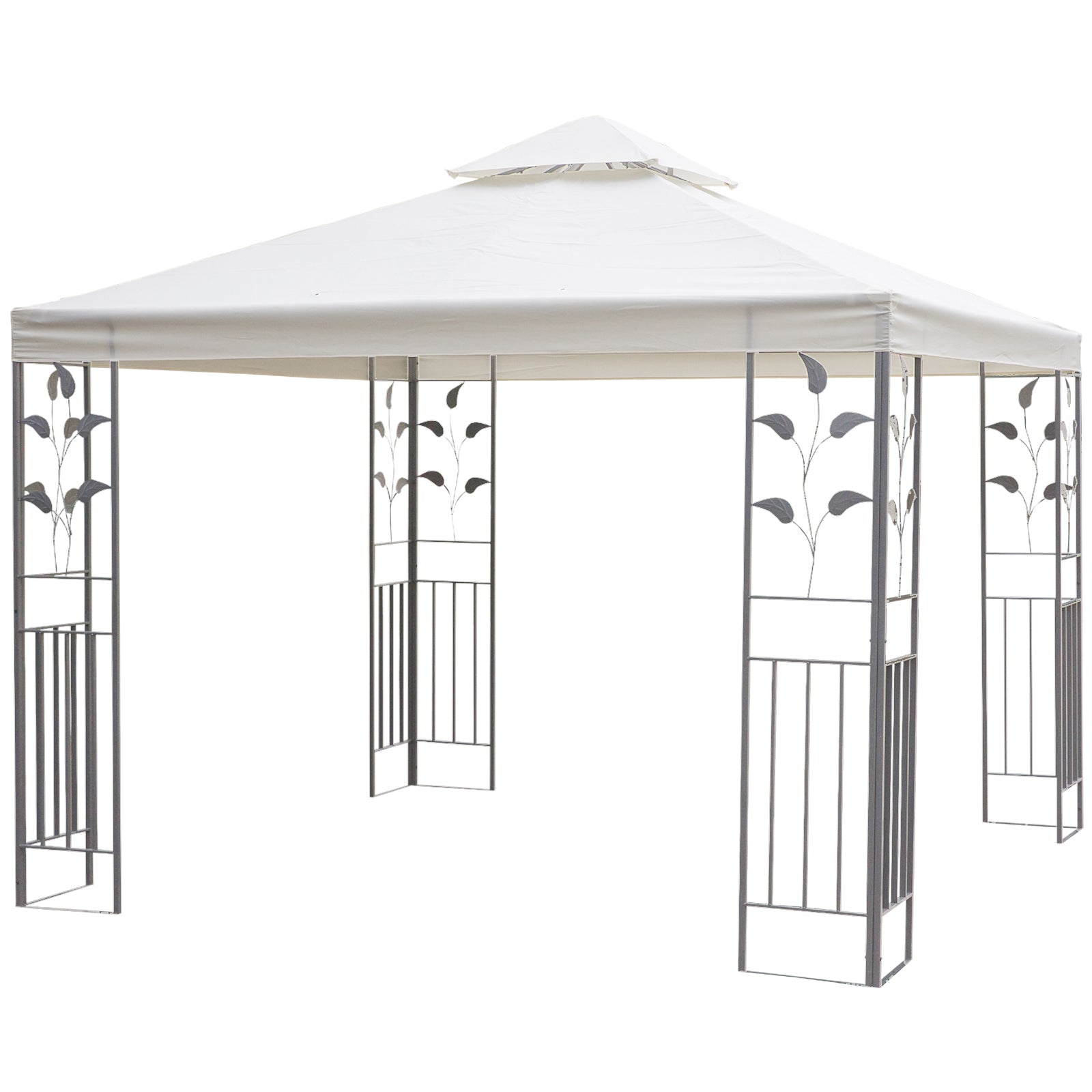 10' x 10' Outdoor Garden Metal Gazebo Patio Canopy Marquee Patio Party Tent Canopy Shelter Vented Roof Decorative Frame,
