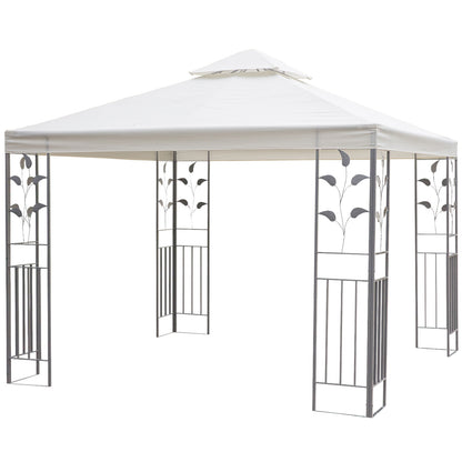 10' x 10' Outdoor Garden Metal Gazebo Patio Canopy Marquee Patio Party Tent Canopy Shelter Vented Roof Decorative Frame,