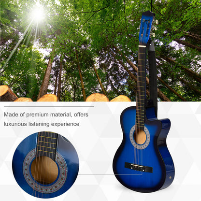Soozier 38 Inch Full Size Classical Acoustic Electric Guitar Premium Gloss Finish with Strings, Picks, Shoulder Strap an