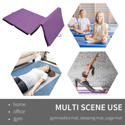 Soozier 4'x10'x2'' Folding Gymnastics Tumbling Mat, Exercise Mat  with Carrying Handles for Yoga, MMA, Martial Arts, Str