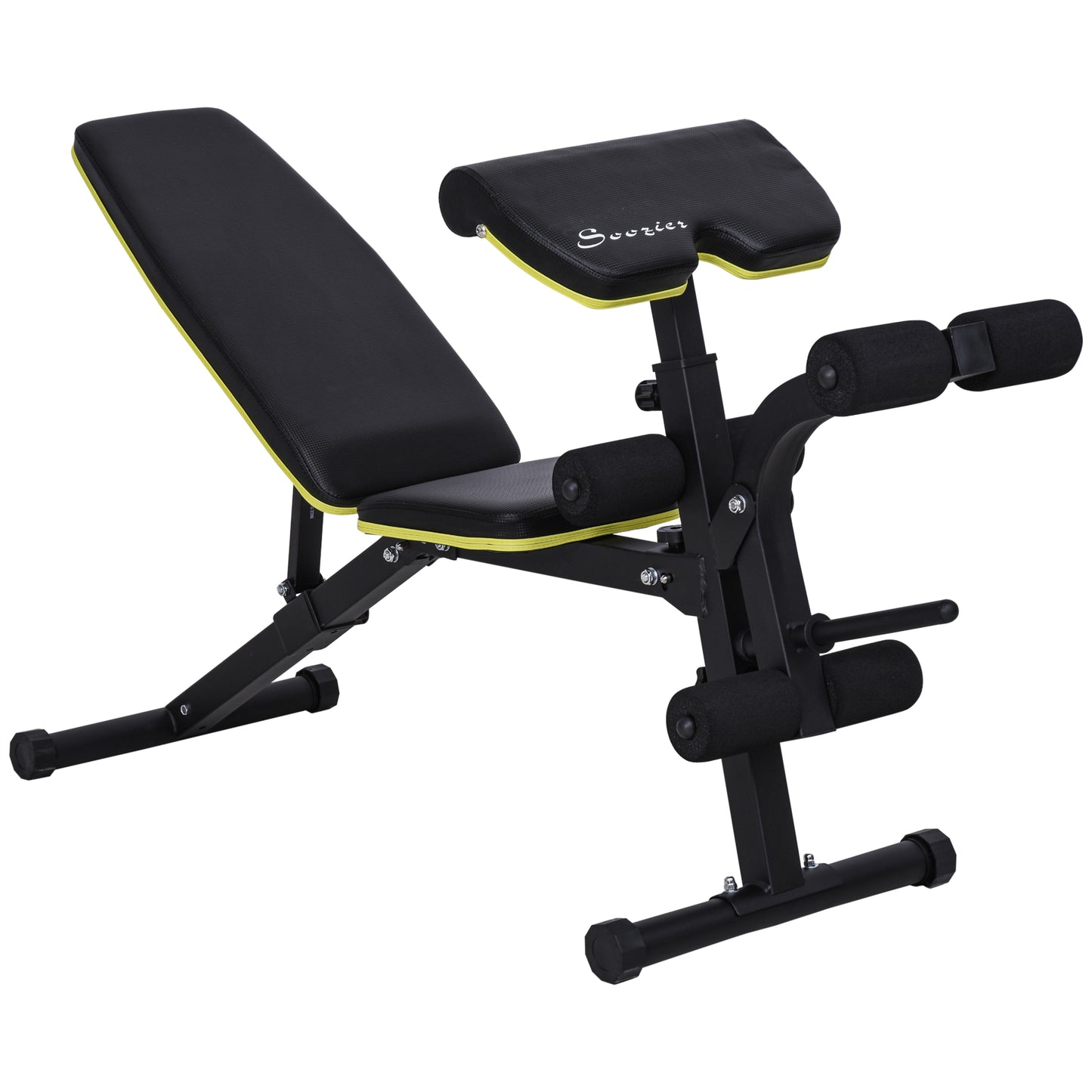 Soozier Adjustable Weight Bench, Sit Up Dumbbell Bench, Multi-Functional Purpose Hyper Extension Workout Bench with Adju