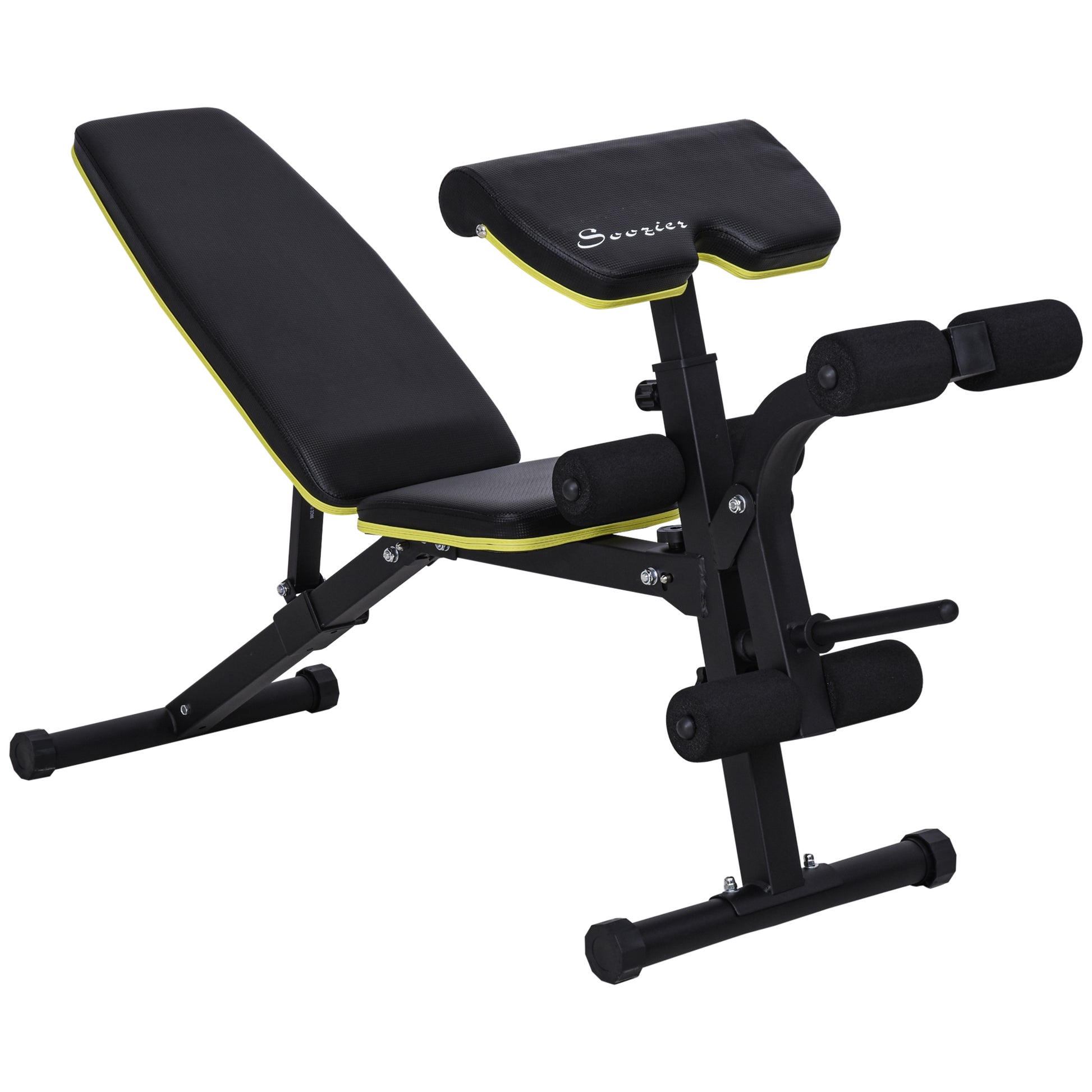 Soozier Adjustable Weight Bench, Sit Up Dumbbell Bench, Multi-Functional Purpose Hyper Extension Workout Bench with Adju