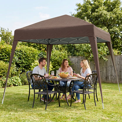 8' x 8' Pop Up Canopy, Outdoor Folding Tent, Portable Party Tent with Carrying Bag for Camping, Party, Picnic, Coffee