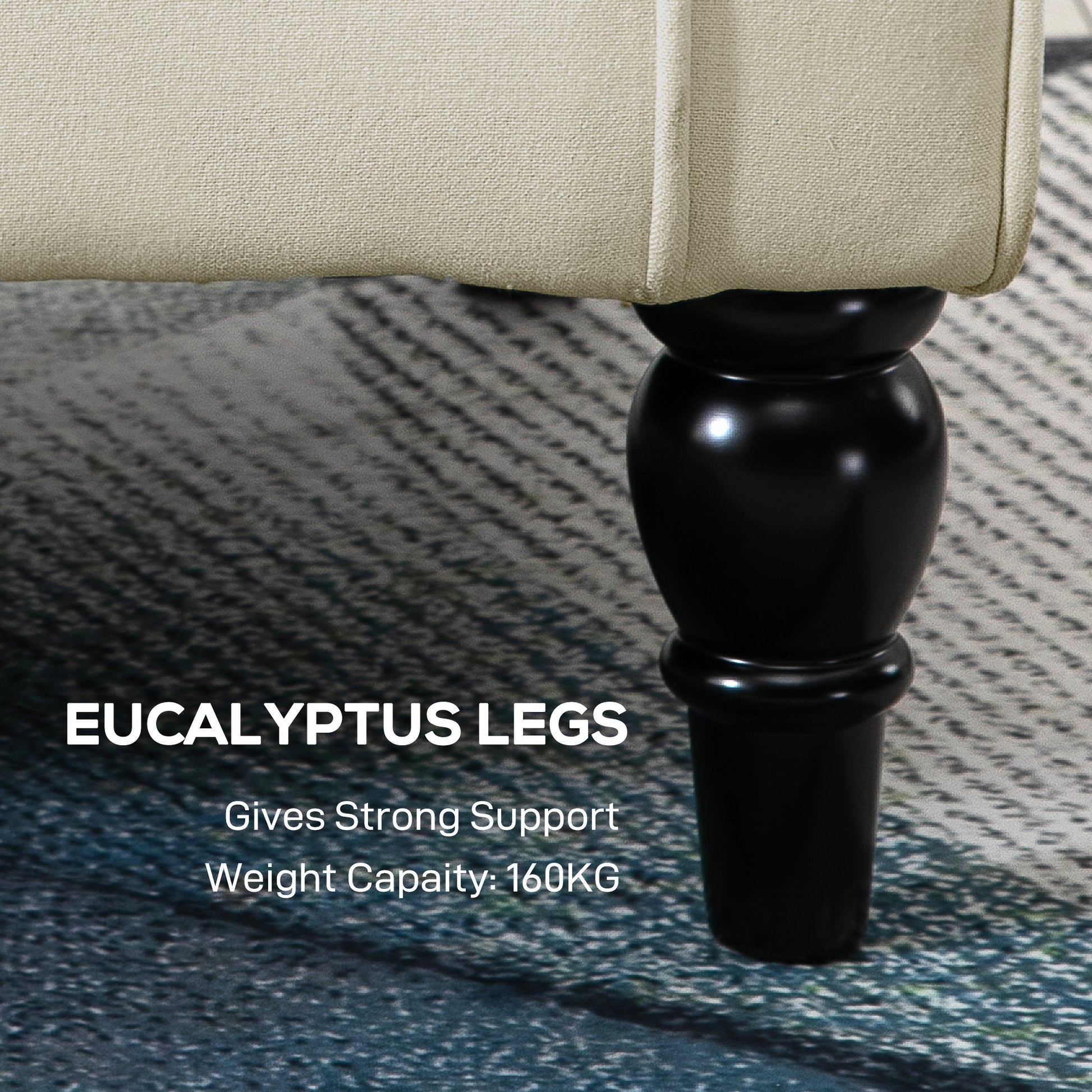 Fabric Accent Chair, Button Tufted Armchair, Upholstered Modern Living Room Chair, Wingback Chair with Wood Legs, Rolled