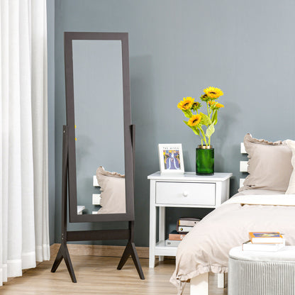 Full Length Mirror, Free Standing Full Body Mirror with Rectangular Frame, Adjustable Angle for Dressing Room, Bedroom, 