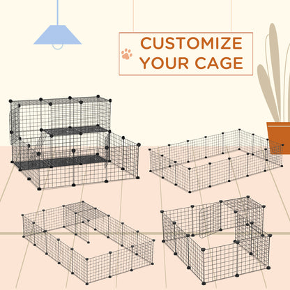 Small Animal Cage Rabbit Cage with Door, Guinea Pig Playpen, Small Animal Fence for Bunny, Chinchilla, Freret, Chinchill