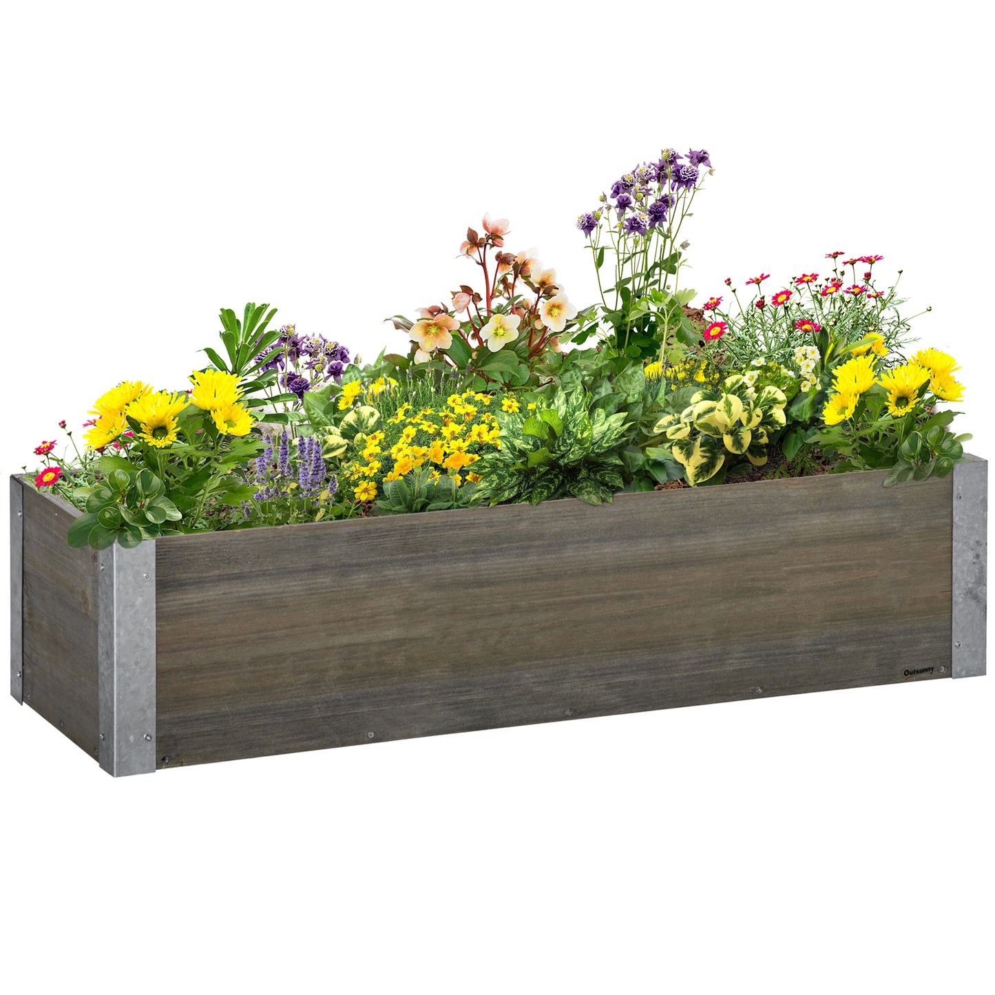 3' x 1' Raised Garden Bed Elevated Wooden Planter Box Outdoor for Backyard, Patio to Grow Vegetables, Herbs, and Flowers