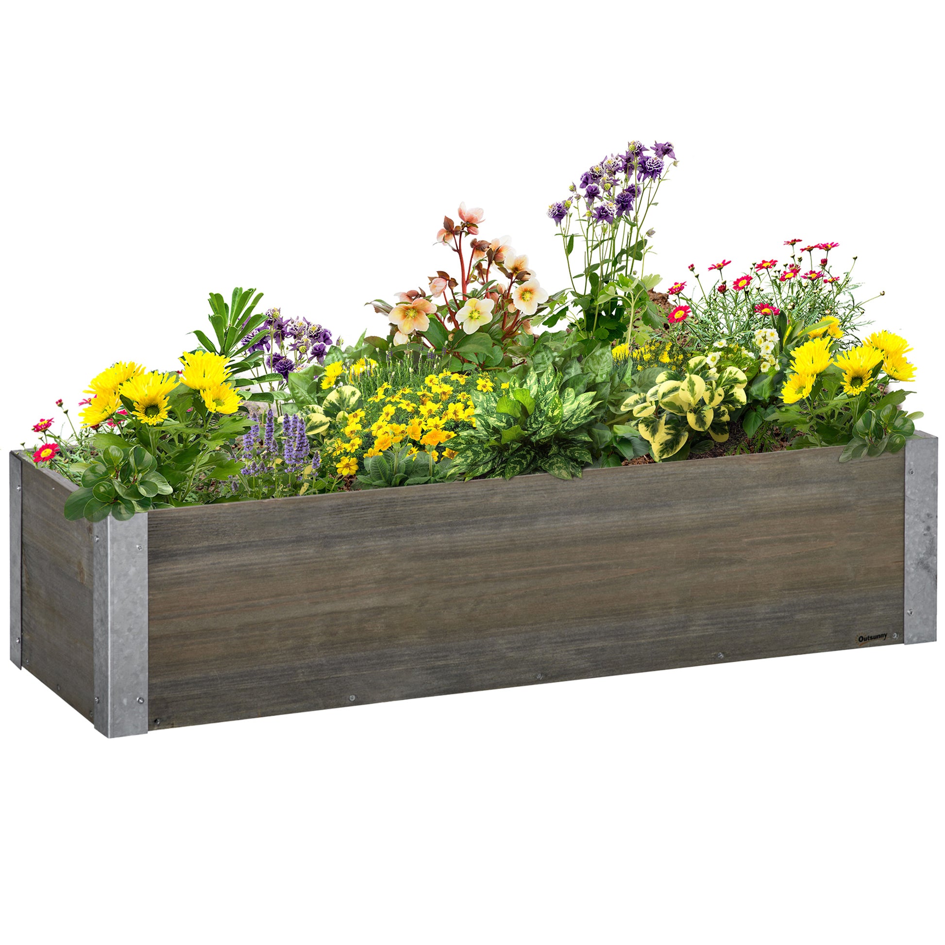 3' x 1' Raised Garden Bed Elevated Wooden Planter Box Outdoor for Backyard, Patio to Grow Vegetables, Herbs, and Flowers