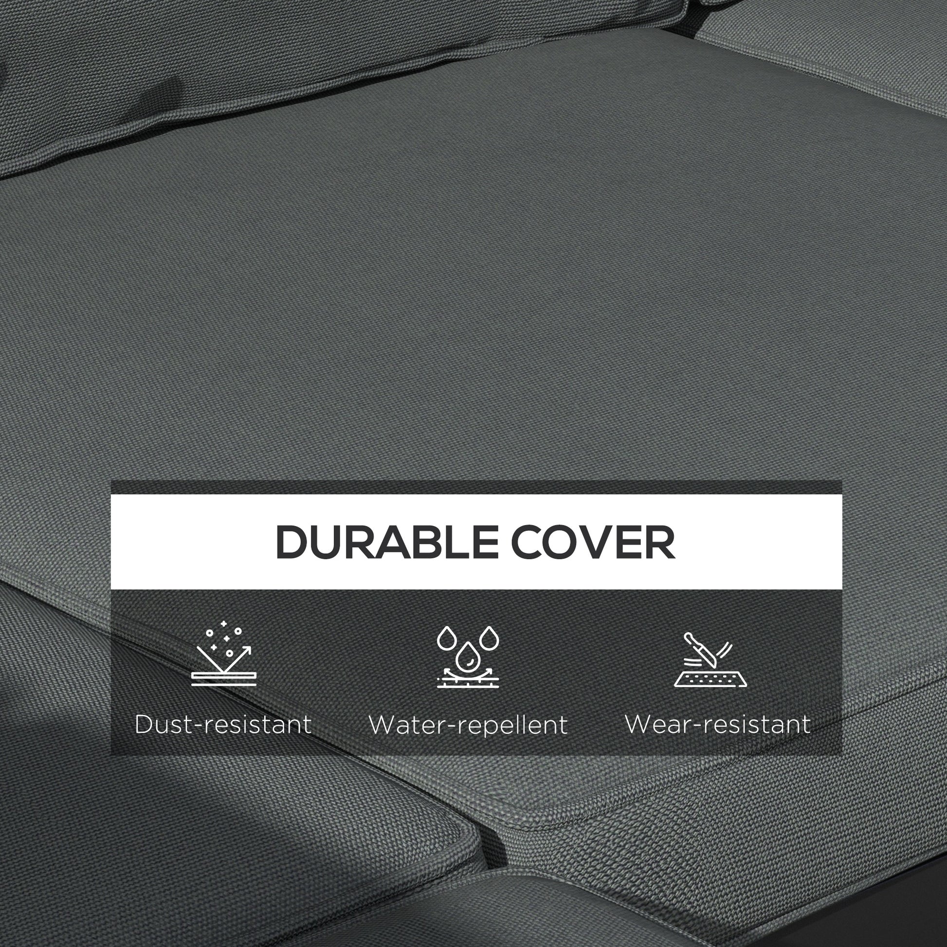 Replacement Cushions for Rattan Furniture, 14 Piece Outdoor Seat Cushion Pad for Patio Set, 7 Seat and 7 Back, Grey