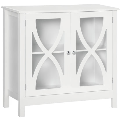 Kitchen Sideboard, Glass Door Buffet Cabinet, Bathroom Storage Cabinet with Adjustable Storage Shelf for Dining Room, Li