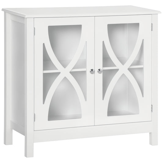Kitchen Sideboard, Glass Door Buffet Cabinet, Bathroom Storage Cabinet with Adjustable Storage Shelf for Dining Room, Li