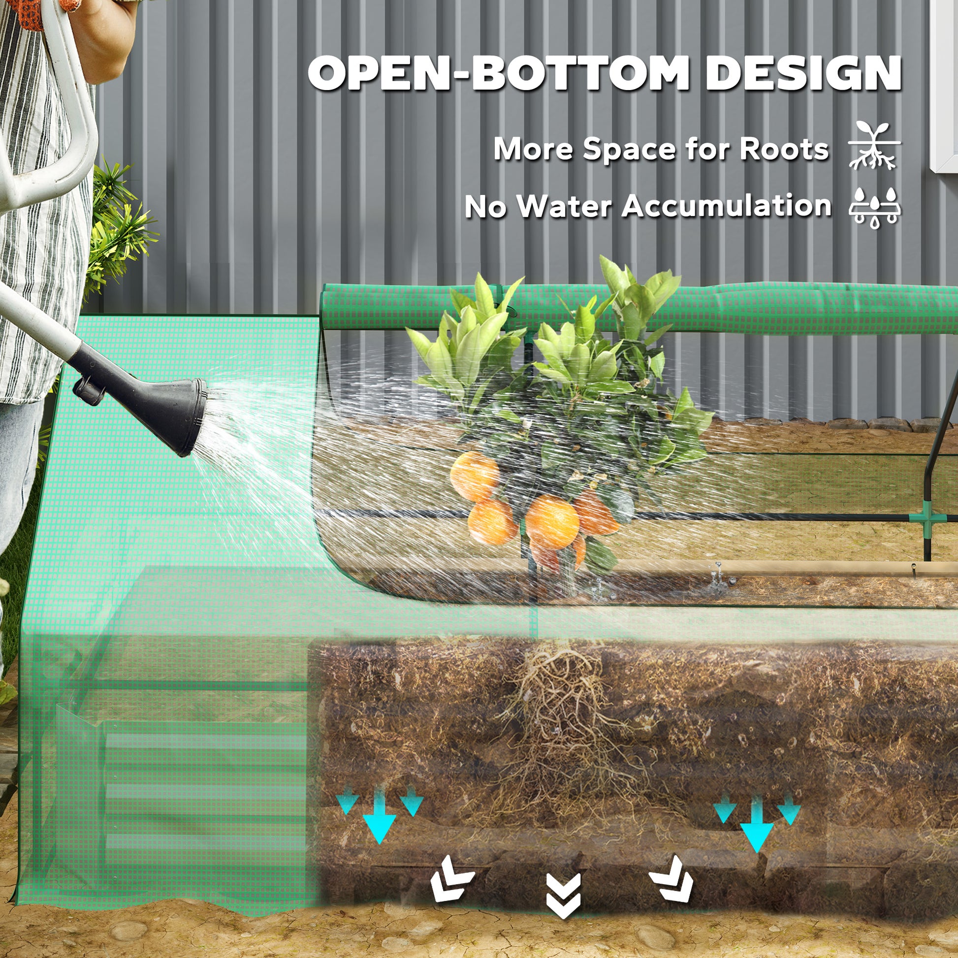 8.6 x 3 x 1ft Raised Garden Bed with Mini Greenhouse, Galvanized Raised Garden Bed with Cover for Herbs and Vegetables, 