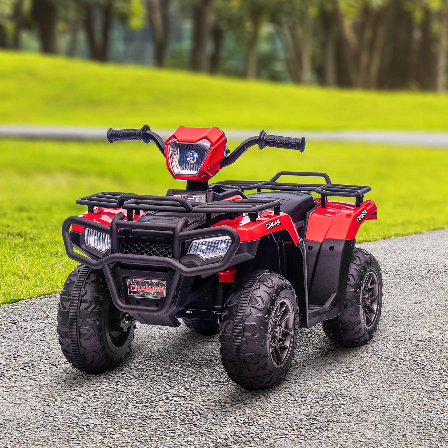 VarietyKart 12V Kids ATV Quad, 4 Wheeler Battery Powered Electric Vehicle with Music MP3, Headlights, High Low Speed, Tr