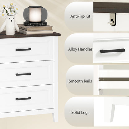 Wide Dresser for Bedroom with 6 Drawers Storage Chest of Drawers for Living Room, Closet, Laundry, Entryway