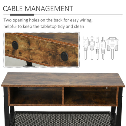 Industrial TV Stand, TV Console Table for TV up to 45'' Flat Screen, Entertainment Center for Living Room, Bedroom, Rust