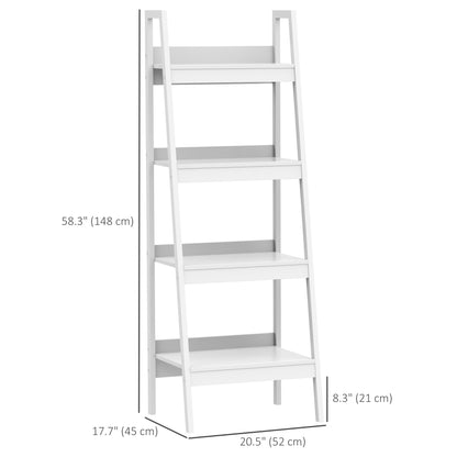 Set of 2, 4 Tier Ladder Shelf Bookcase, Multi-Use Display Rack, Storage Shelving Unit Display Stand, Flower Plant Stand,