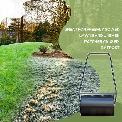 20" Push/Tow Behind Lawn Roller, Heavy Duty Sod Drum Roller Filled with 11 Gal Water/Sand, Grass Flattener for Yard, Pat