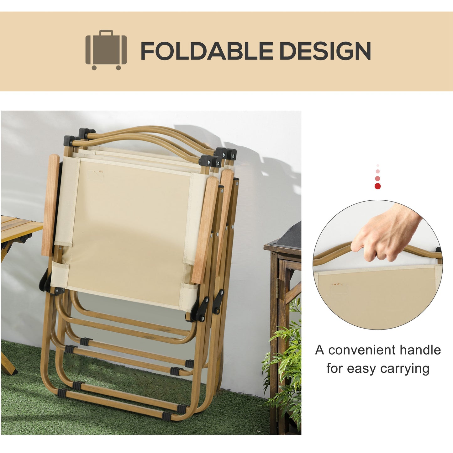 Set of 2 Camping Chair, Lightweight Folding Chair, Portable Armchairs, Excellent for Festivals, Fishing, Beach and Hikin