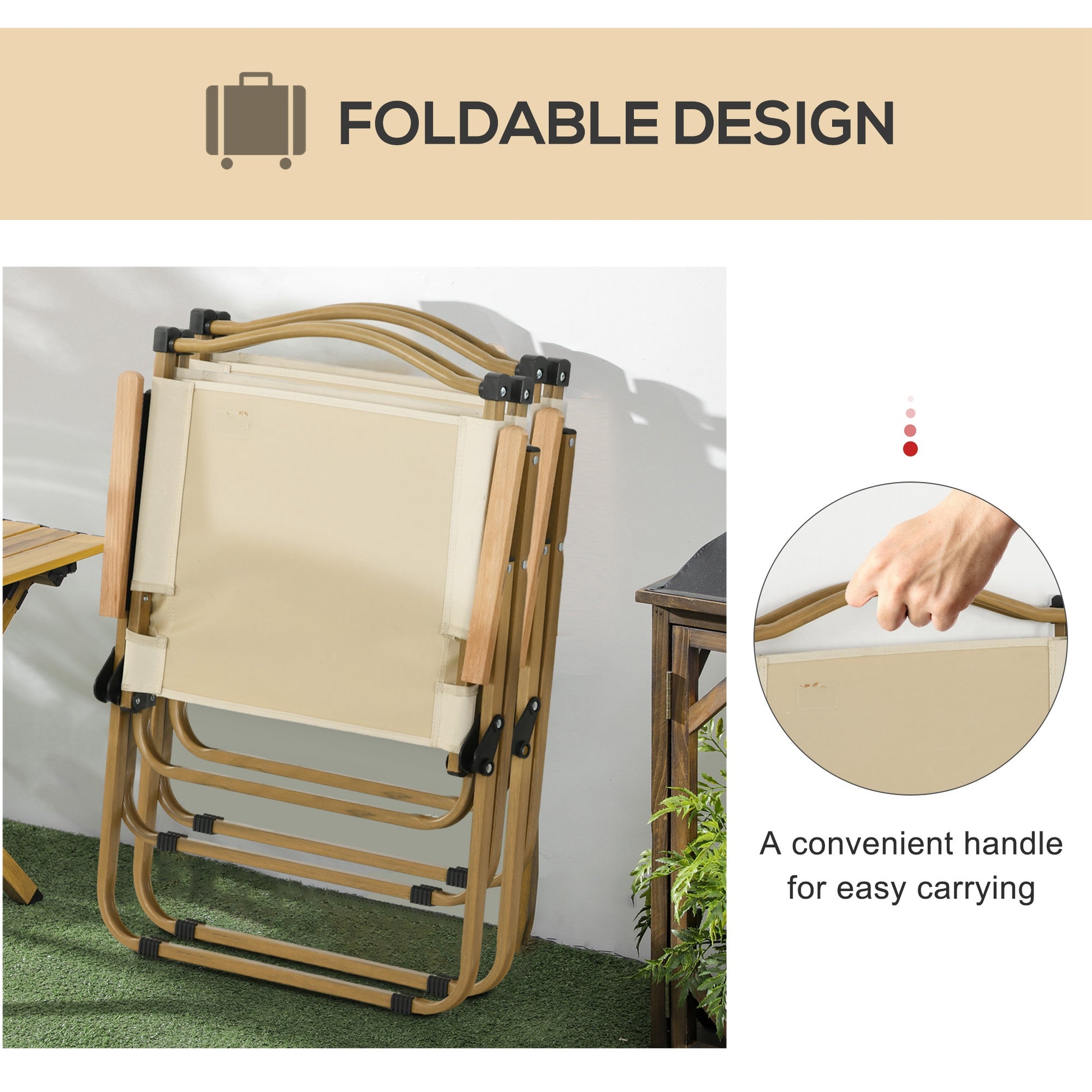 Set of 2 Camping Chair, Lightweight Folding Chair, Portable Armchairs, Excellent for Festivals, Fishing, Beach and Hikin